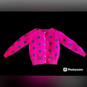 NWT - New Hot Pink / Black Polka Dot Cerise Cardigan